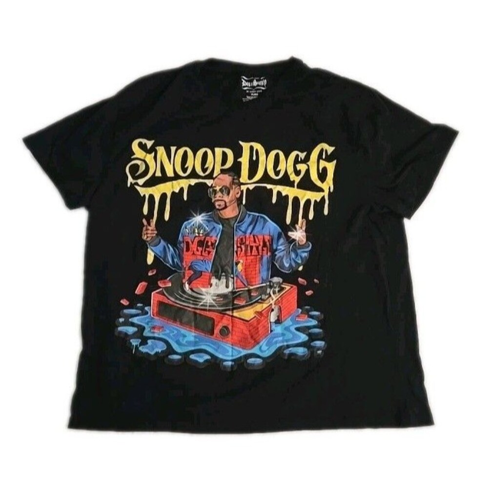 Dogg Supply by Snoop Dogg T-Shirt Black Logo Drip Graphic Crew Neck Men's XL/EG